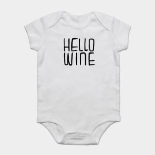 Hello Wine Typography, Halloween Pun Baby Bodysuit